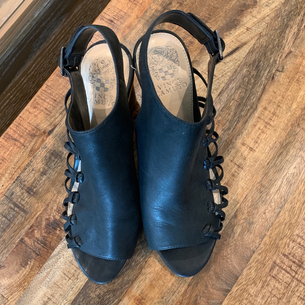 Vince Camuto Leather Heel Bootie/Sandals